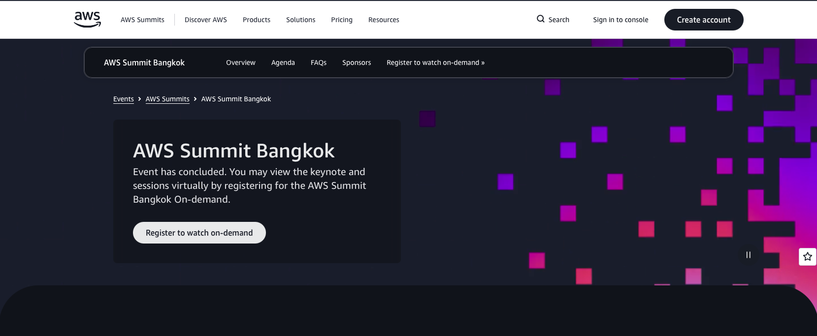 AWS Summit Bangkok 2026 公式サイト